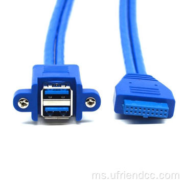 20Pin Dual USB-3.0 Panel Data Kabel Perempuan Motherboard